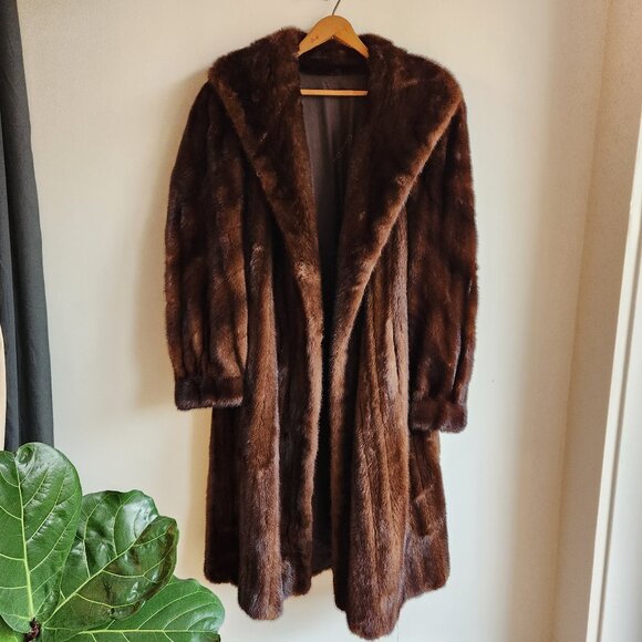 Vintage Long Mink Fur A-Line Coat - M/L - Picture 3 of 15
